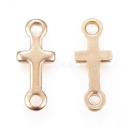 Ion Plating(IP) 304 Stainless Steel Links connectors, Sideways Cross, Golden, 18x7x1.5mm, Hole: 2mm(STAS-P108-02G)