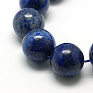 Natural Lapis Lazuli Beads Strands, Dyed, Round, Midnight Blue, 20mm, Hole: 1mm, about 20pcs/strand, 15.7 inch(X-G-J001I-20mm)