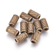 Tibetan Style Alloy Beads, Lead Free, Cadmium Free and Nickel Free, Column, Antique Bronze Color, 6mm in diameter, 11mm long, hole: 3mm(X-MLF0336Y-NF)