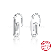 Rhodium Plated 925 Sterling Silver Vortex Dangle Earrings, Platinum, 20x8mm(PY2190-2)