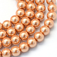 Baking Painted Glass Pearl Round Bead Strands, Sandy Brown, 10~11mm, Hole: 1.5mm, about 80~85pcs/strand, 31.4 inch1.5mm(HY-Q003-10mm-33)