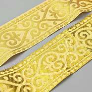 Ethnic Style Polyester Jacquard Flower Ribbon, Tyrolean Ribbon, Garment Accessories, Heart, 2 inch(50mm)(OCOR-WH0070-111A)