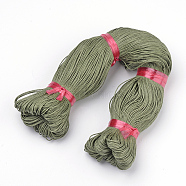 Waxed Cotton Cord, Dark Olive Green, 1.5mm, about 360yard/bundle(330m/bundle)(YC-S007-1.5mm-264)