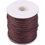 Waxed Cotton Thread Cords, Saddle Brown, 1.5mm, about 100yards/roll(YC-PH0002-13)