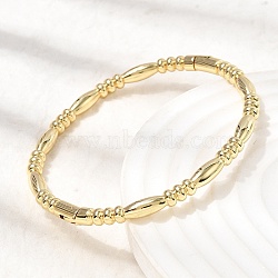 Barrel Brass Hinged Bangles for Women, Rack Plating, Long-Lasting Plated, Cadmium Free & Lead Free, Real 18K Gold Plated, Inner Diameter: 2.01x2.32 inch(5.1x5.9cm)(BJEW-H639-05A-G)