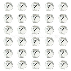Polyhedron Alloy Finding Beads, Lead Free & Cadmium Free, Silver, 3x3x3mm, Hole: 1mm(FIND-YW0004-25S)