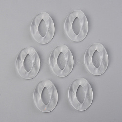 Transparent Acrylic Linking Rings, Quick Link Connectors, for Curb Chains Making, Frosted, Unwelded, Twist, Clear, 39.5x29.5x7.5mm, Inner Diameter: 22x11mm(OACR-T024-01-K11)