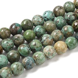 Natural Turquoise Beads Strands, Round, 6mm, Hole: 0.6mm, about 67pcs/strand, 15.94''(40.5cm)(G-P506-04A-01)