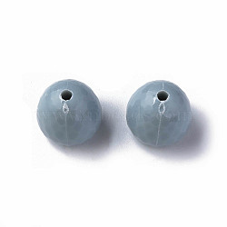 Opaque Acrylic Beads, Faceted, Teardrop, Prussian Blue, 15x14.5mm, Hole: 2mm, about 243pcs/500g(MACR-S373-10A-A04)