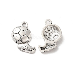 Tibetan Style Alloy Pendants, Football with Shoes Charm, Antique Silver, 21x16.5x3mm, Hole: 1.8mm, about 312pcs/500g(TIBE-B001-50AS)