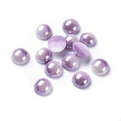 Opaque Glass Cabochons, Stripe Pattern, Half Round, Colorful, 5~5.5x3mm(GGLA-S038-10F-5mm)