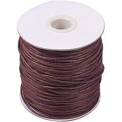 Waxed Cotton Thread Cords, Saddle Brown, 1.5mm, about 100yards/roll(YC-PH0002-13)