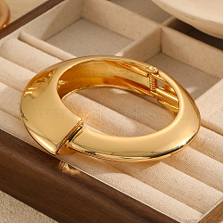 European and American style Geometric Stainless Steel Hinged Bangles for Women, Golden(IN0897-1)