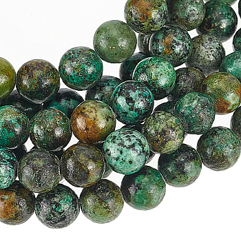2 Strands Natural African Turquoise(Jasper) Beads Strands, Round, 6mm, Hole: 1mm, about 60pcs/strand, 15.5 inch(39.37cm)