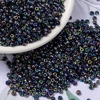 MIYUKI Round Rocailles Beads, Japanese Seed Beads, 8/0, (RR4572) Magic Blue, 8/0, 3mm, Hole: 1mm, about 422~455pcs/bottle, 10g/bottle