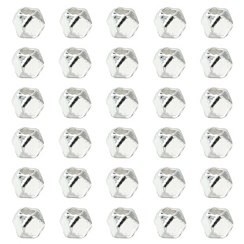Polyhedron Alloy Finding Beads, Lead Free & Cadmium Free, Silver, 3x3x3mm, Hole: 1mm