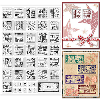 PVC Plastic Stamps, for DIY Scrapbooking, Photo Album Decorative, Cards Making, Stamp Sheets, Number Pattern, 160x110x3mm
