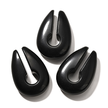 Natural Obsidian Ear Plugs Gauges, Ear Expander for Men and Women, 54.5x37.5x14.5mm