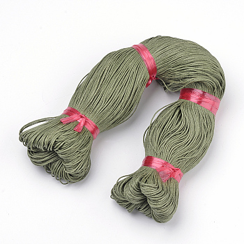 Waxed Cotton Cord, Dark Olive Green, 1.5mm, about 360yard/bundle(330m/bundle)