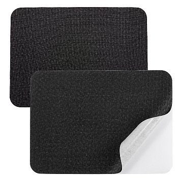 Self Adhesive Linen Fabric, Repair Patch, for Sofas, Couch, Furniture, Drivers Seat, Rectangle, Black, 28x20.4x0.08cm