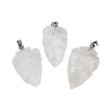 Stainless Steel Color Arrow Quartz Crystal Pendants