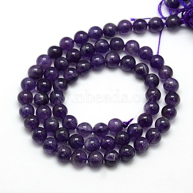 Natural Amethyst Round Bead Strands(G-L170-6mm-01)-2