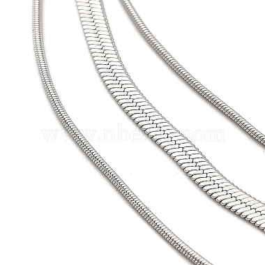 304 Stainless Steel Snake Chains 3 Layer Necklace for Women(NJEW-C028-01P)-2
