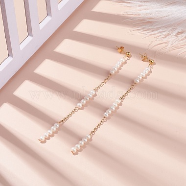 Aretes colgantes de cadena larga con cuentas de perlas naturales(EJEW-JE04932)-3