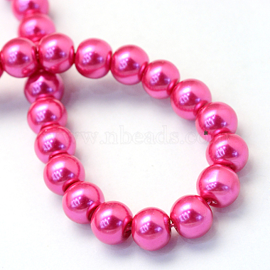 Baking Painted Pearlized Glass Pearl Round Bead Strands(X-HY-Q330-8mm-10)-4