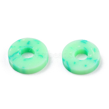 Medium Spring Green Disc Polymer Clay Beads