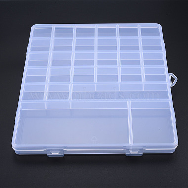 Clear Rectangle Plastic Beads Containers