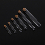 Empty Plastic Test Tubes, with Cork Stopper, Bead Container, Wishing Bottle, Tube, Clear, 6x1.2cm(CON-PW0001-019A)