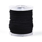 25M Nylon Braided Cord, Chinese Knotting Cord for Jewelry Making Macrame Craft, Black, 1mm, about 27.34 Yards(25m)/Roll(NWIR-T002-02A-01)