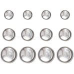 DIY Cabochons Findings, with Flat Round 304 Stainless Steel Cabochon Settings and Transparent Glass Cabochons, Half Round/Dome, Stainless Steel Color, 11.8x7.2x3.5cm, 120pcs/box(DIY-NB0001-29P)