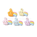 Alloy Enamel Pendants, Star Charms, Mixed Color, 12x14.5x5.5mm, Hole: 1.1mm(AL-CBA90C6-06)