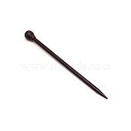 Vintage Wood Hair Sticks, Hair Pins for DIY Hair Accessories, with Round Ball, Black, 133~150x11.5mm(OHAR-WH0025-01B)