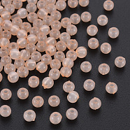 Imitation Jelly Acrylic Beads, Round, PeachPuff, 4x3mm, Hole: 1.6mm, about 15000pcs/500g(MACR-S371-11-E04)