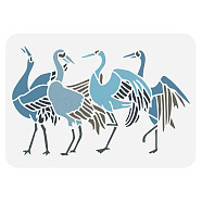 PET Hollow Out Drawing Painting Stencils, for DIY Scrapbook, Photo Album, Crane Pattern, 297x210mm(DIY-WH0422-0034)