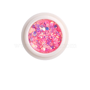 Shining Nail Art Decoration Accessories, with Glitter Powder and Sequins, DIY Sparkly Paillette Tips Nail, Mixed Shapes, Hot Pink, Powder: 0.1~0.5x0.1~0.5mm, Sequin: 1~3x1~3mm(MRMJ-R089-04-02)