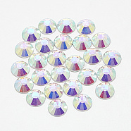 Flat Back Glass Rhinestone Cabochons, Back Plated, Half Round, Crystal AB, SS30, 6mm, about 288pcs/bag(RGLA-T090-SS30-02)