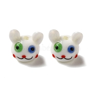 Handmade Lampwork Beads Strands, Rabbit, Red, 16x14x14mm, Hole: 2mm, about 35pcs/strand, 18.66''(47.4cm)(LAMP-Z010-01)