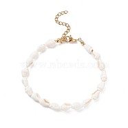 Natural Shell Beaded Bracelet, Summer Beach Jewelry for Women, Floral White, 7-5/8 inch(19.5cm)(X-BJEW-JB08162)