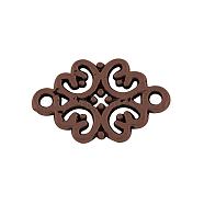 Tibetan Style Alloy Flower Links connectors, Cadmium Free & Nickel Free & Lead Free, Red Copper, 13x19.5x1mm, Hole: 2mm, about 930pcs/1000g(TIBE-990-R-NR)