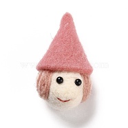 Wool Felt Display Decorations, Witch, Light Coral, 35~36x31~31.5x65.5~66.5mm(DIY-K050-01D)