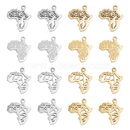 16Pcs 8 Style Ion Plating(IP) 304 Stainless Steel Pendants, Manual Polishing, Map of Africa, Mixed Color, 14x16x1mm, Hole: 1.6mm, 2pcs/style(STAS-UN0028-39)