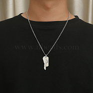 Smiling Face Key Combination Pendant Necklaces, Stainless Steel Curb Chain Necklace for Men (JS8039)