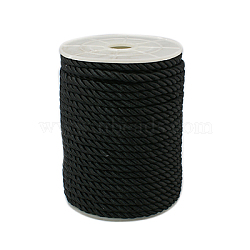 Twisted Nylon Thread, Black, 5mm, about 18~19yards/roll(16.4m~17.3m/roll)(NWIR-A001-04)