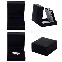 Paper Gift Box, Rectangle, Black, 7.1x6.6x3.55cm(CON-WH0089-90B)