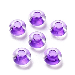 Transparent Acrylic European Beads, Large Hole Beads, Rondelle, Blue Violet, 14x8.5mm, Hole: 5.5mm, about 537pcs/500g(TACR-P009-C01-07)