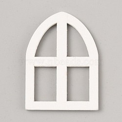 DIY Wooden Mini Windows, Miniature Furniture, for Dollhouse Wall Decorations Photographic Props Accessories, Arch, 45x33x3mm, Inner Diameter: 15.2x9.5mm and 16x10mm(DIY-WH0568-44B)